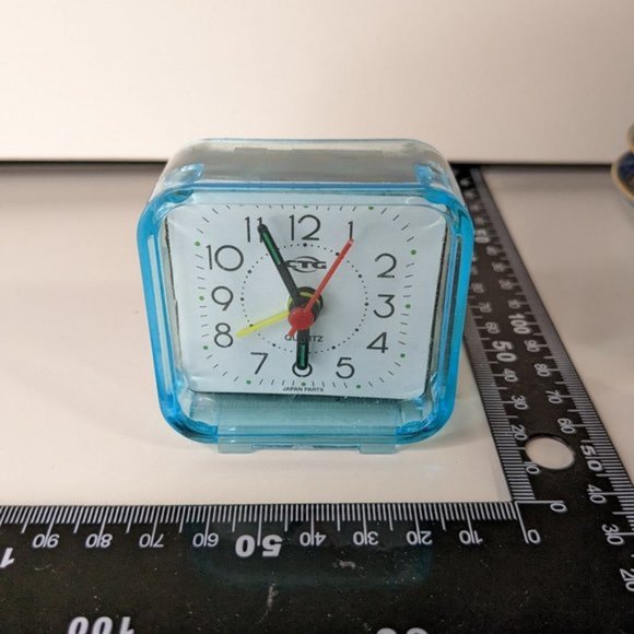 Mini Translucent Clock Blue Untested - Picture 2 of 2